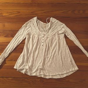 Free People white Henley top